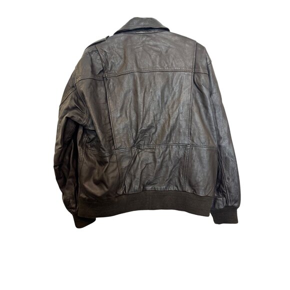 Burks Bay Lambskin Leather Jacket Mens XL Black Full Zip With Ribbed Hem & Cuffs - Picture 3 of 10